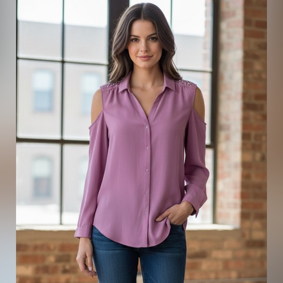 Candie's Tops - Take 50% OFF- Candie's Cold Shoulder Blouse, Size-L